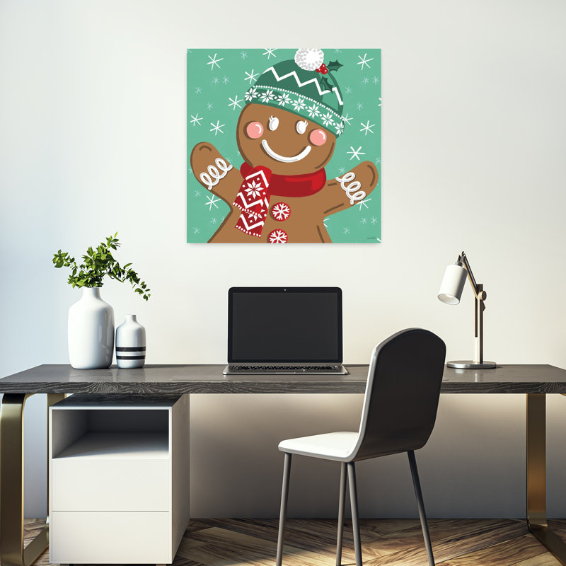 Festif de Noël, art abstrait d'hiver contemporain, H 18 po x l 18 po