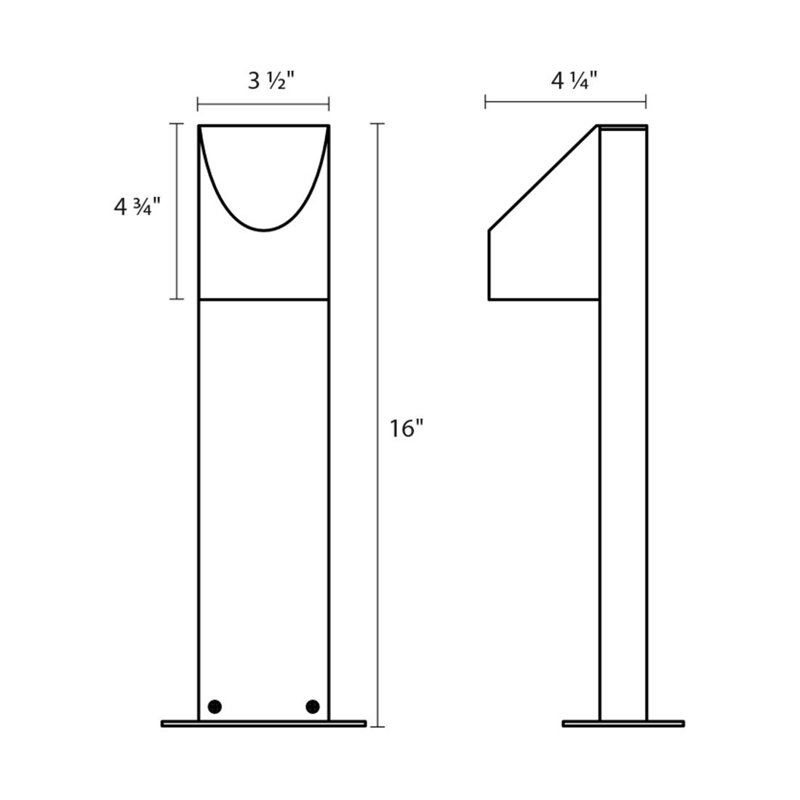 Inside-Out LED Bollard Light, 28" H x 3.5" W x 4.25" D, Textured Bronze