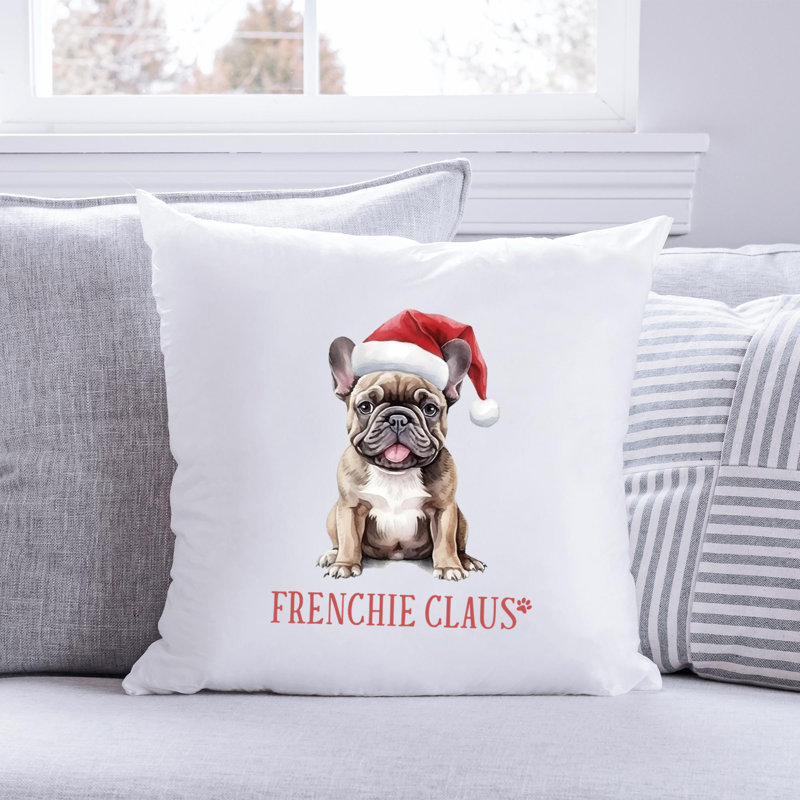 Coussin décoratif en polyester 03_frenchie, 18 po x 18 po