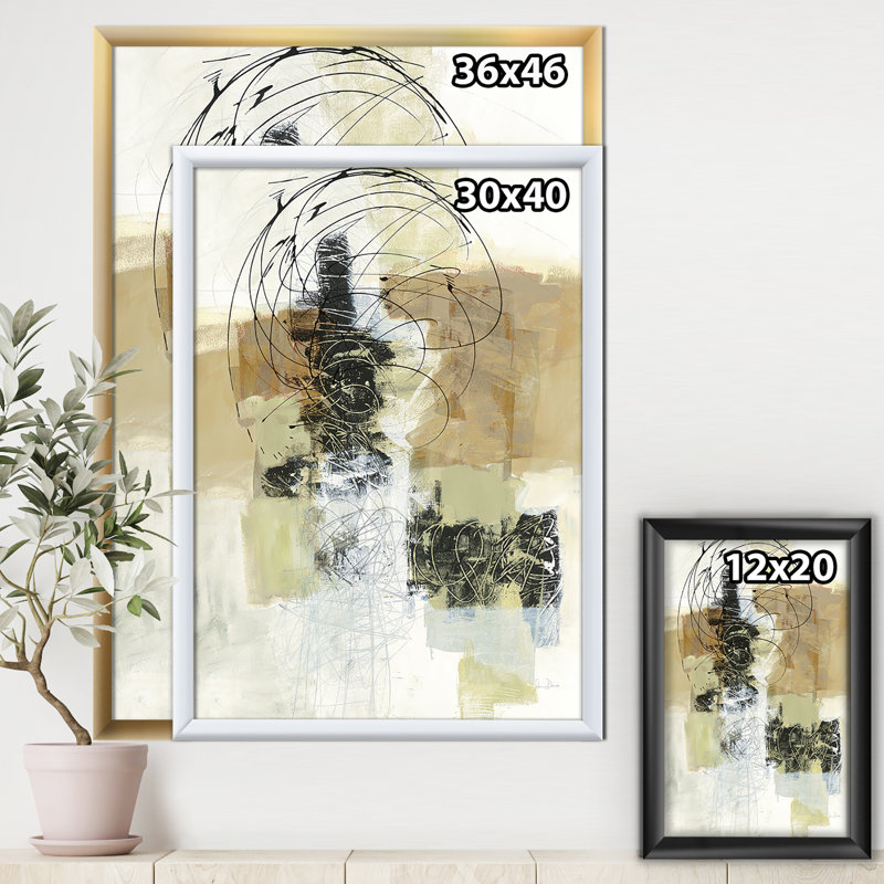 « glam crème rêve i »-cadre photo sur toile, H 40 po x l 30 po x P 1,5 po, Cadre noir