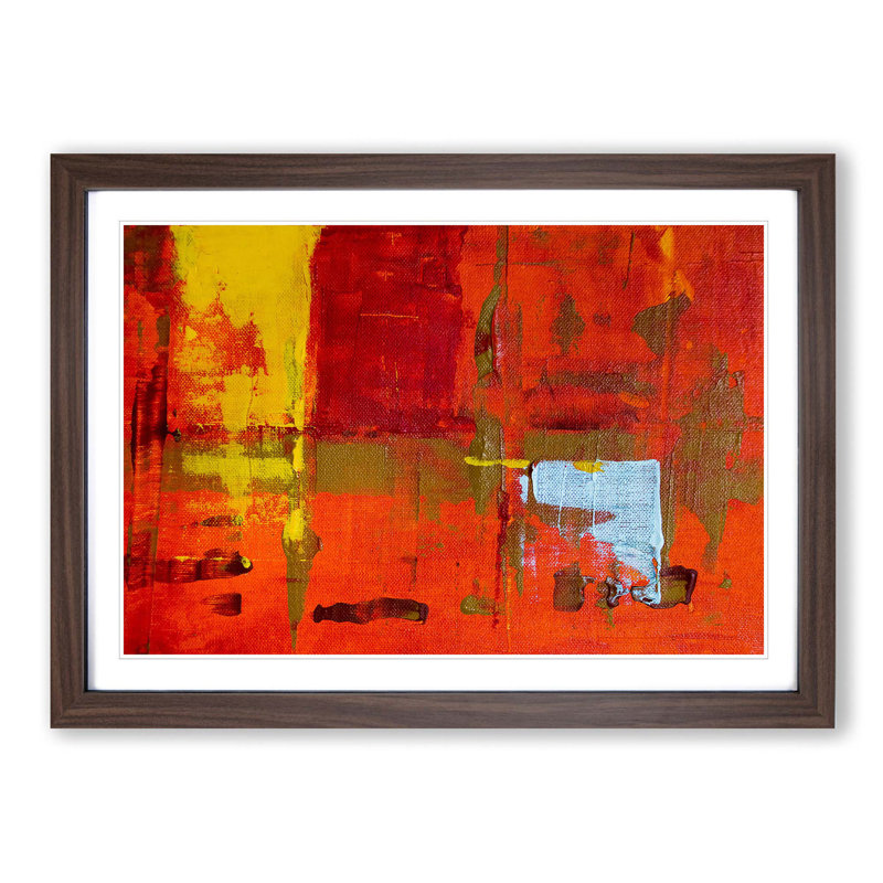 Abstract Art Painting Vol.447 by S.Johnson - Picture Frame Painting Print, 62cm H x 87cm W x 2cm D, Walnut Framed