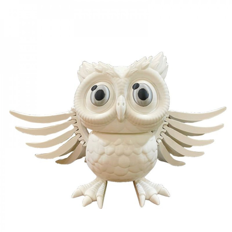 3D Printed White Winged Owl Figurine