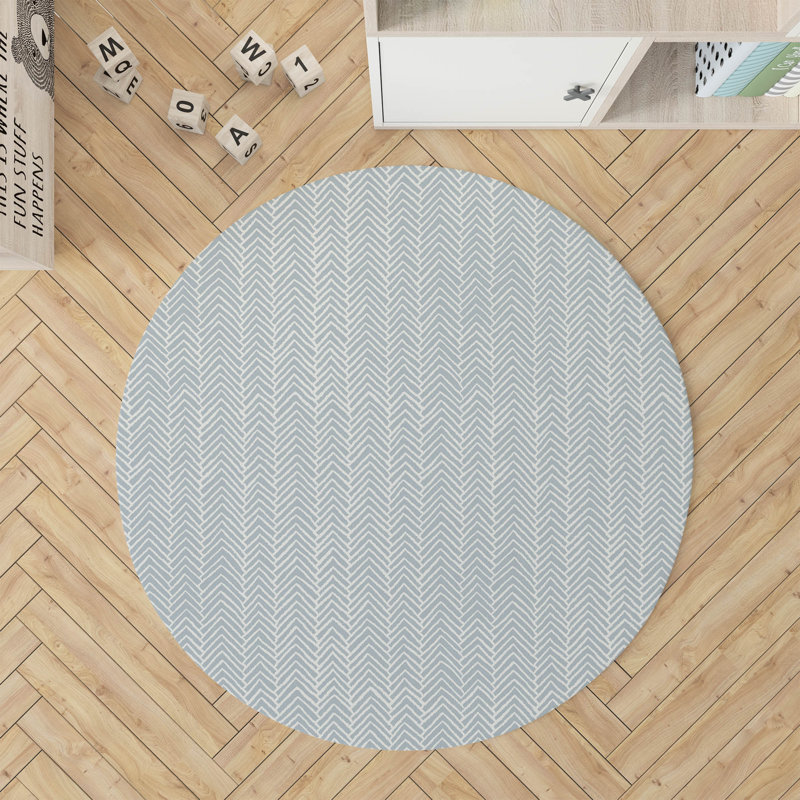 Tapis de jeu Chevron Block Kids, Bleu ardoise / bleu