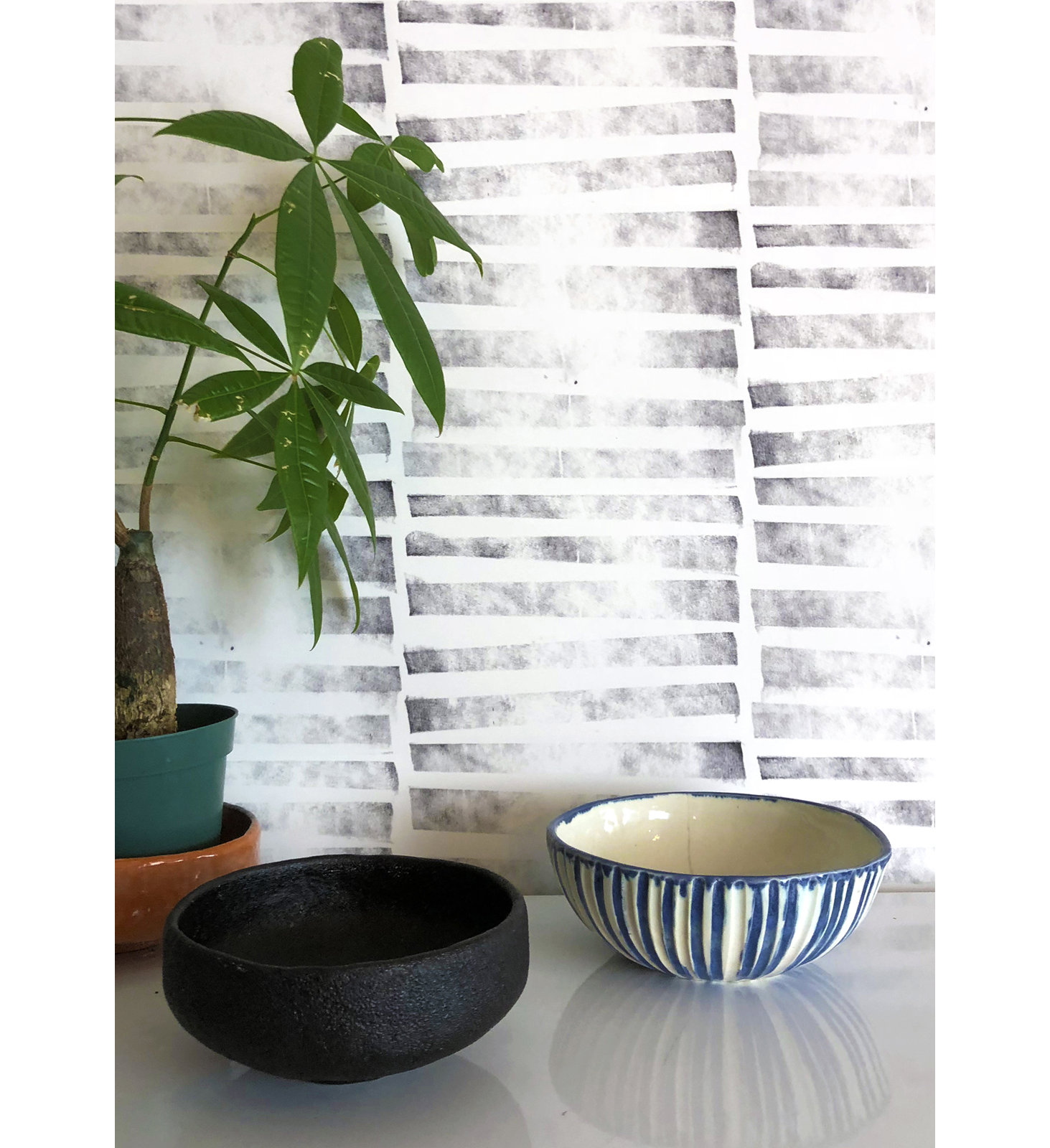 Abra Stripes Peel & Stick Wallpaper Tile, Non-pasted, Paper