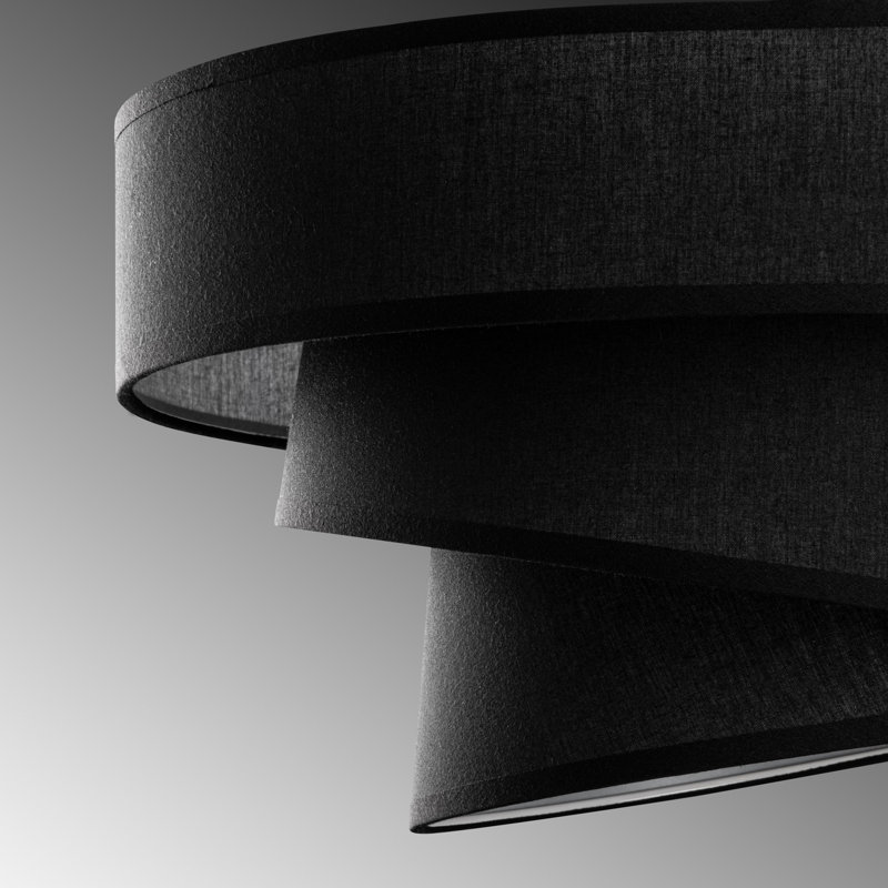Elegant Adjustable Chandelier, Black Metal Body, 3 Unique Cap Sizes (Ø15.7 x 3.5 in, Ø12.6 x 6.7 in, Ø8.7 x 7.9 in) | Total Height: 11.8 - 47.2 in | E27 Socket, Max 40W | Perfect for Dining Room & Living Spaces, Stylish & Functional Design