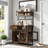 Multi-use Natural Cat Litter Box Hosue With 2 Flip-down Doors, 2 Storage Drawers And Metal Filter