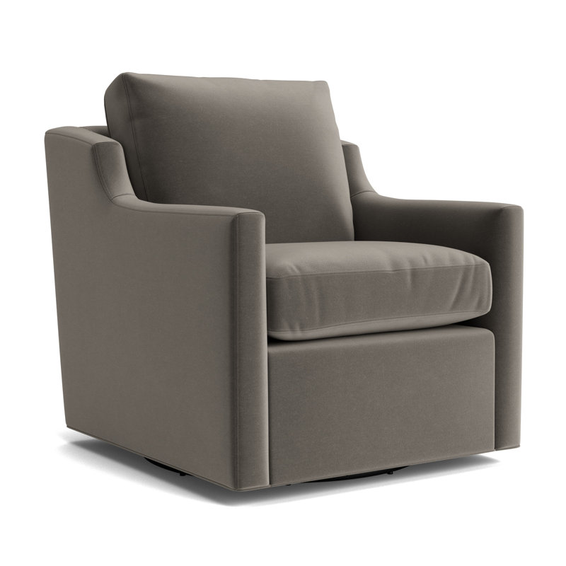 Gigi No Skirt Full Swivel Chair, Performance Velvet - Graphite