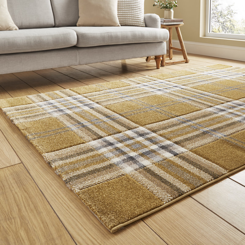 Geometric 160cm X 230cm Area Rug, Ochre, Rectangle 80 x 150 cm