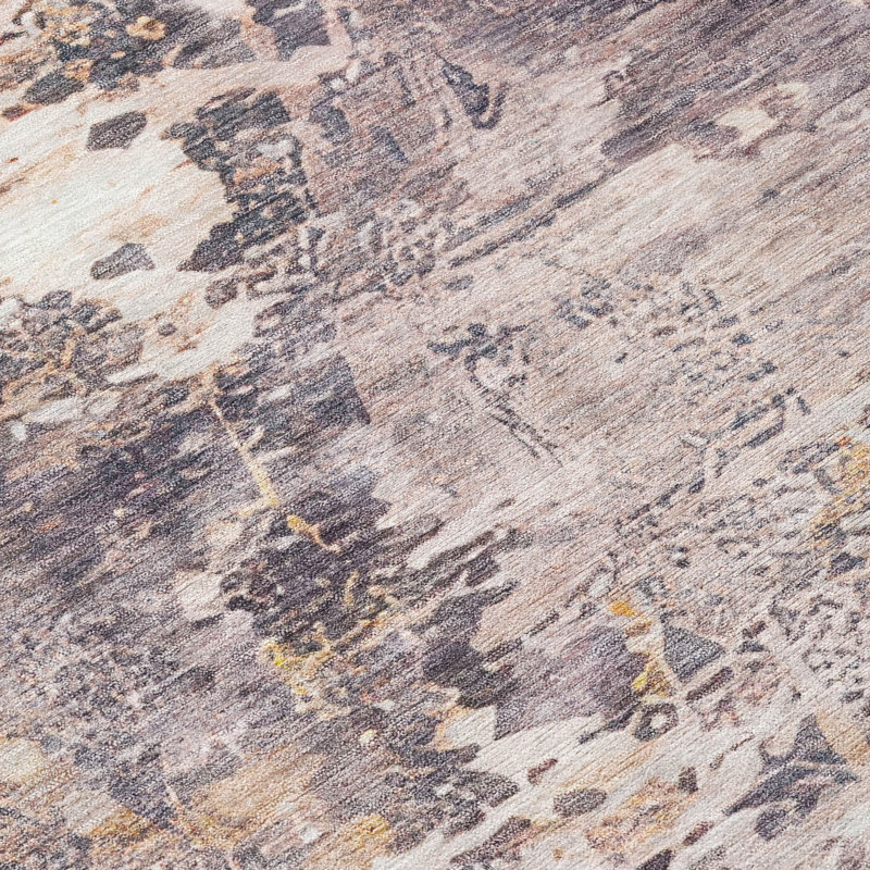 Machine Washable Indoor/Outdoor Chantille ACN2874 Abstract Rug, Gray, 8' Round