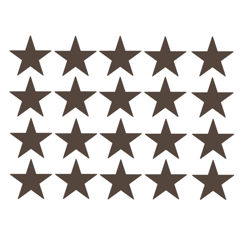 Décalcomanie murale étoiles americana, H 24 po x l 33 po x P 0,01 po, Brun