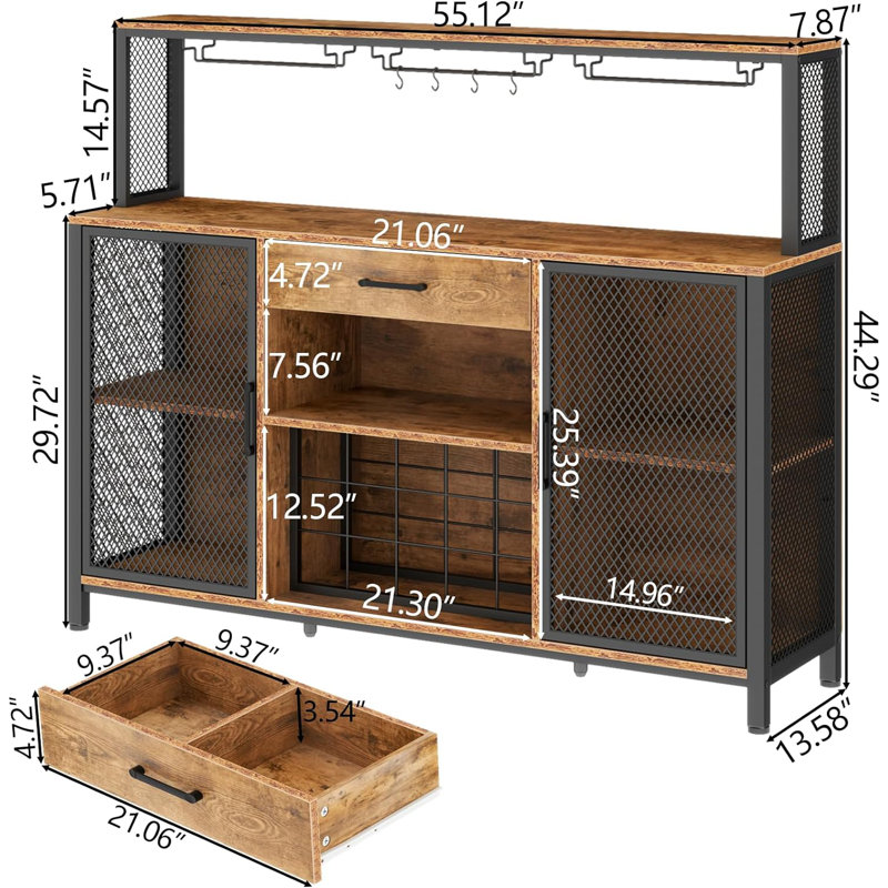 Inus 55.12'' Bar Cabinet
