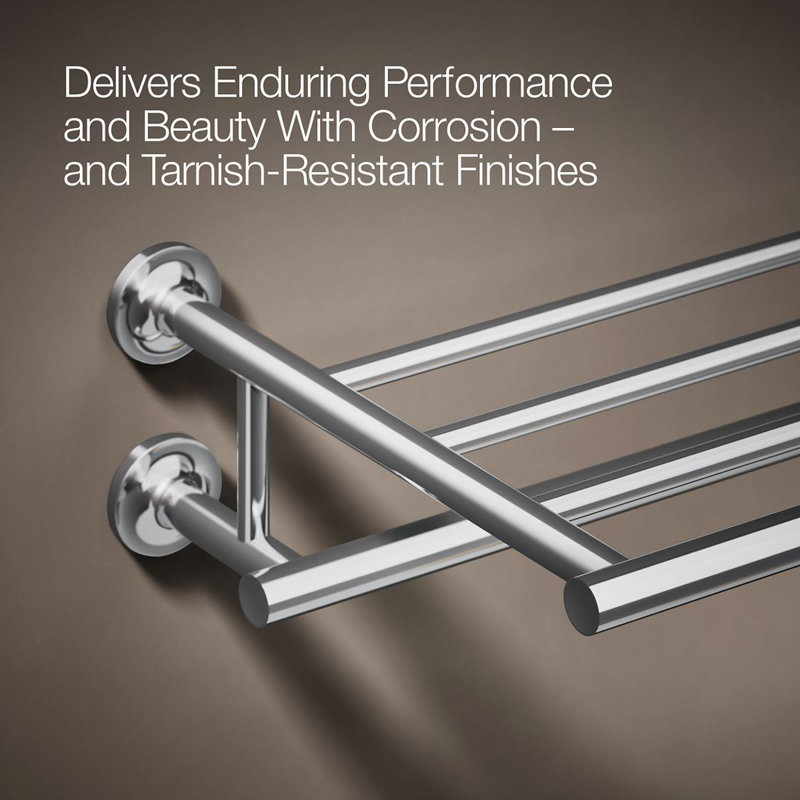 Purist Hotelier Wall Shelf, Polished Chrome