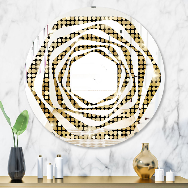 Miroir mural Whirl, 31,5 po x 31,5 po, Mosaïque abstraite 