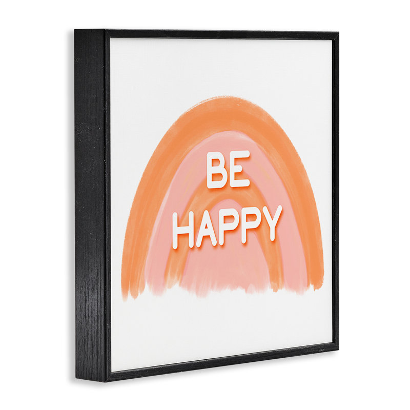 «Orange Be Happy», estampe numérique par Amber Clarkson, Giclée encadrée noir minuit, H 24 po x l 24 po