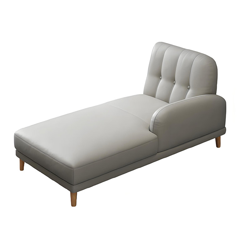 Chaise longue inclinable en simili cuir, Accoudoir à gauche (vu de face), Gris