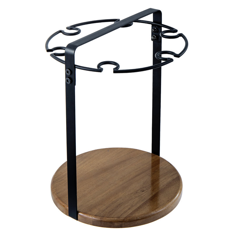 Porte-verres à vin en métal et bois