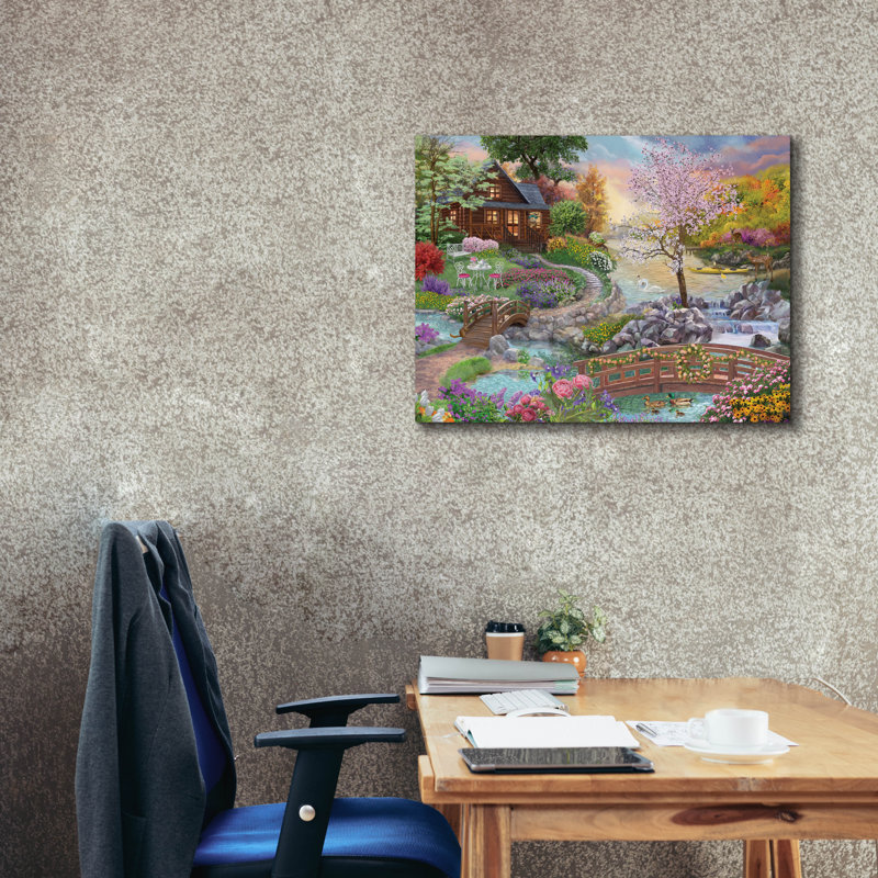 «Spring Stream» par Bigelow, illustrations sur toile, H 26 po x l 34 po x P 1,5 po