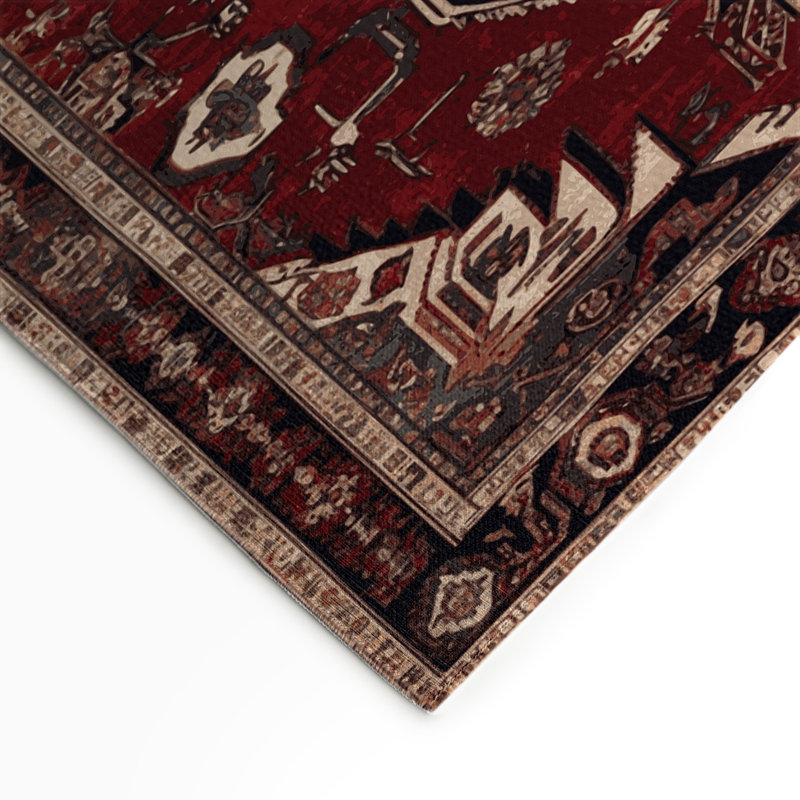 Tapis d'intérieur et d'extérieur brun Persian, Rectangle 9 pi x 12 pi