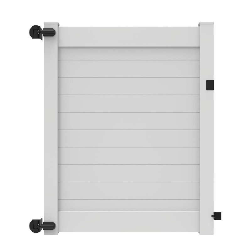 Clôture horizontale en vinyle blanc, H 72,25 po x l 58 po x P 5 po