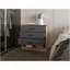 Commode à 3 tiroirs et tablette ouverte en chêne naturel et gris mat