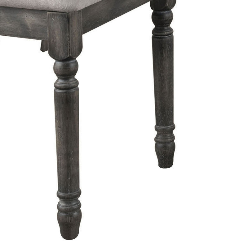 Ensemble de 2 chaises d'appoint à dossier ouvert brun clair et gris patiné