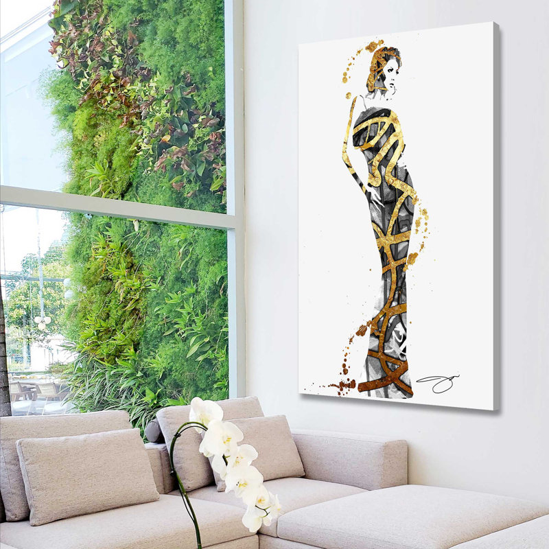 Golden Girl 1 (Vertical) par By Jodi - impression, Toile tendue, H 40 po x l 24 po x P 1,5 po