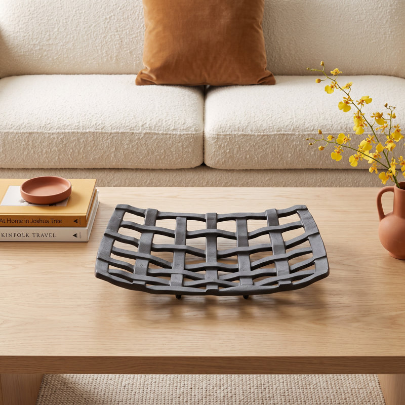 Belita Decorative Square Tray, Black