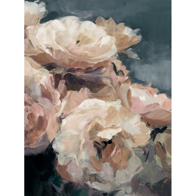 Roses sur fond gris, Non, H 48 po x l 36 po, Toile tendue