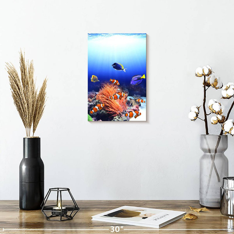 Underwater Ocean Scene, 12" H x 8" W