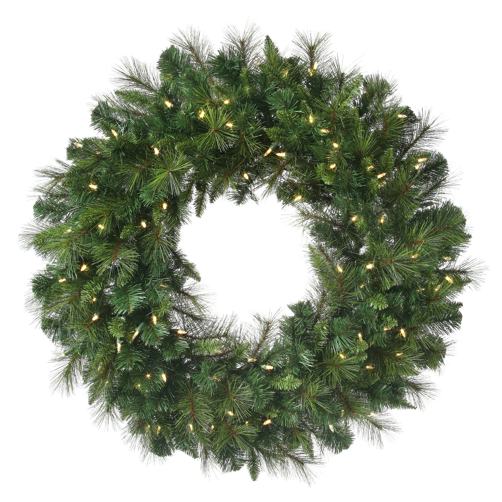 Surrey Faux Lighted Pine Wreath, 60" H x 60" W x 5" D