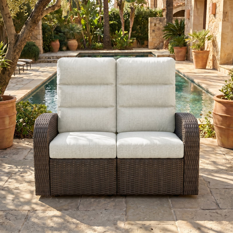 Outdoor Lounge Chair, Beige, Brown