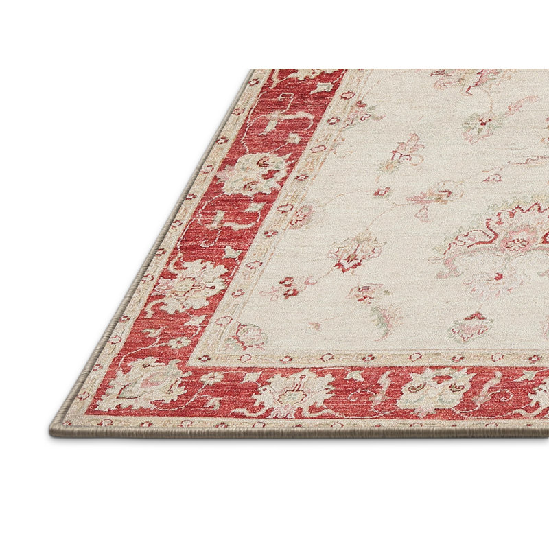 Tapis beige / rouge Frenchboro Frenchboro, Rectangle 2 pi x 5 pi