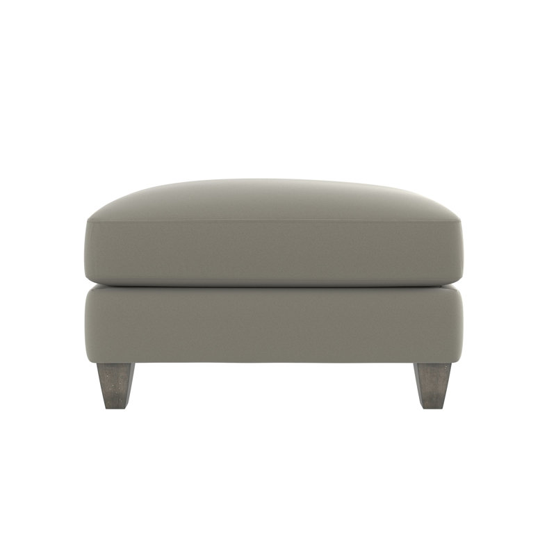 Mila 31" Gray Upholstered Ottoman with Tapered Legs