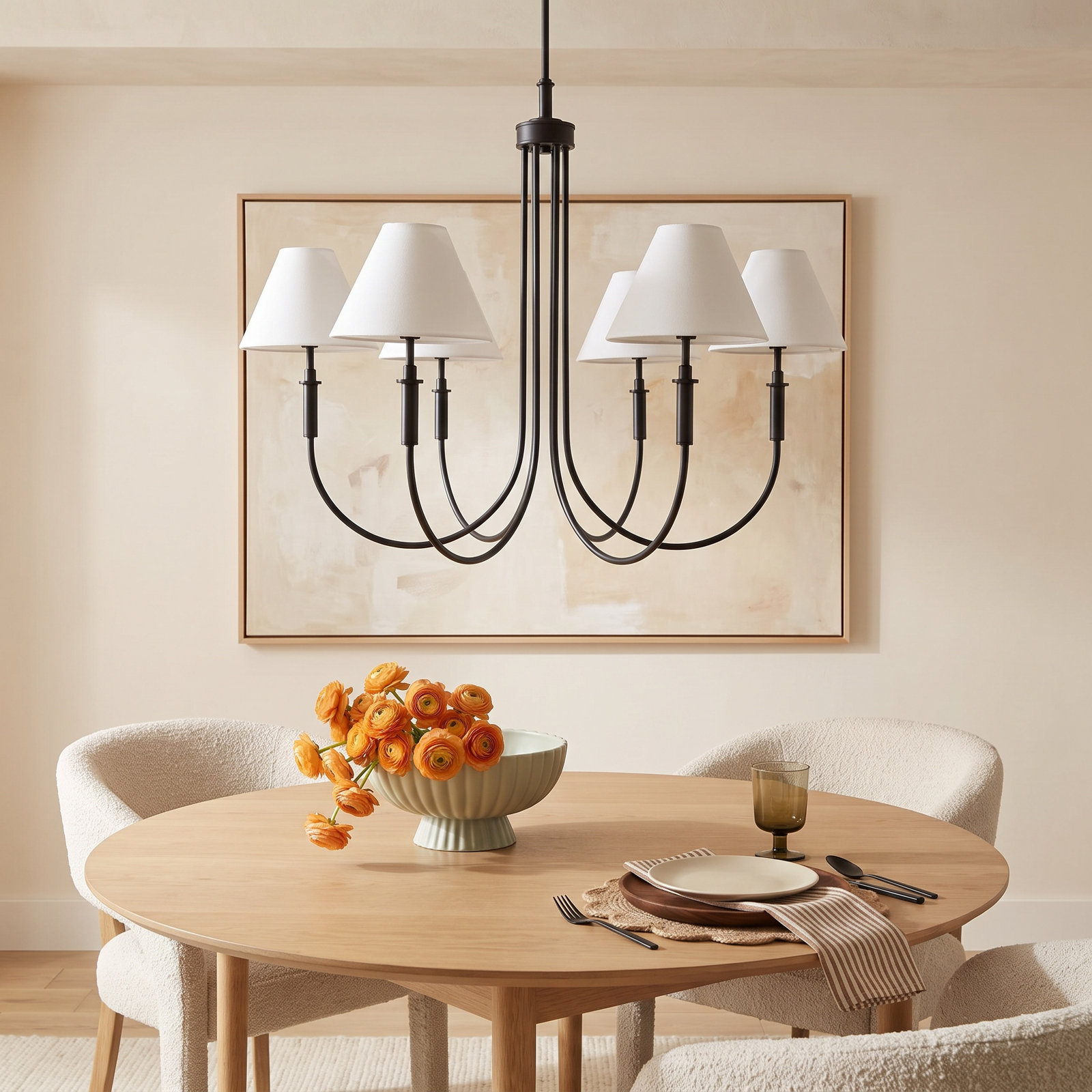 Celeste Iron 6-Light Chandelier, Matte Black