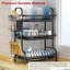 3-Tier Dish Drainer Rack with Drip Trays