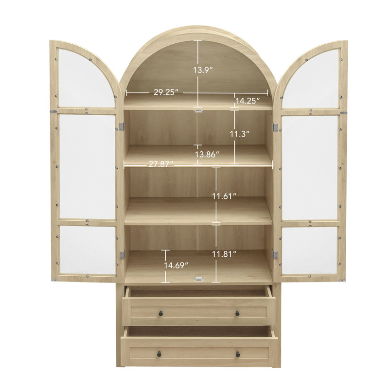 70.28" Tall Arched Kitchen Pantry