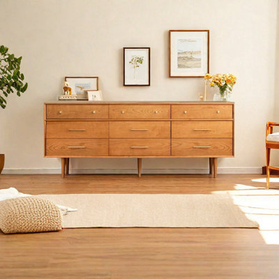 Simple Cherry Wood Entrance Cabinet 70.8'' Solid Wood Sideboard
