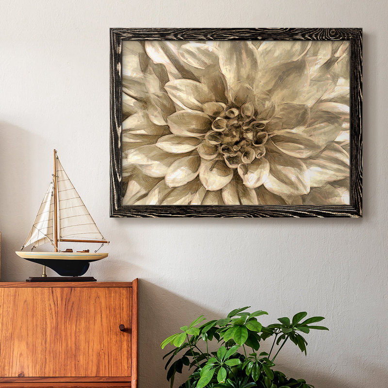 «Neutral Wall Flower I», reproduction d'art sur toile, Noir, H 22 po x l 32 po
