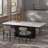 Velora 5 Piece Rectangle Faux Marble Dining Table Set-948772878