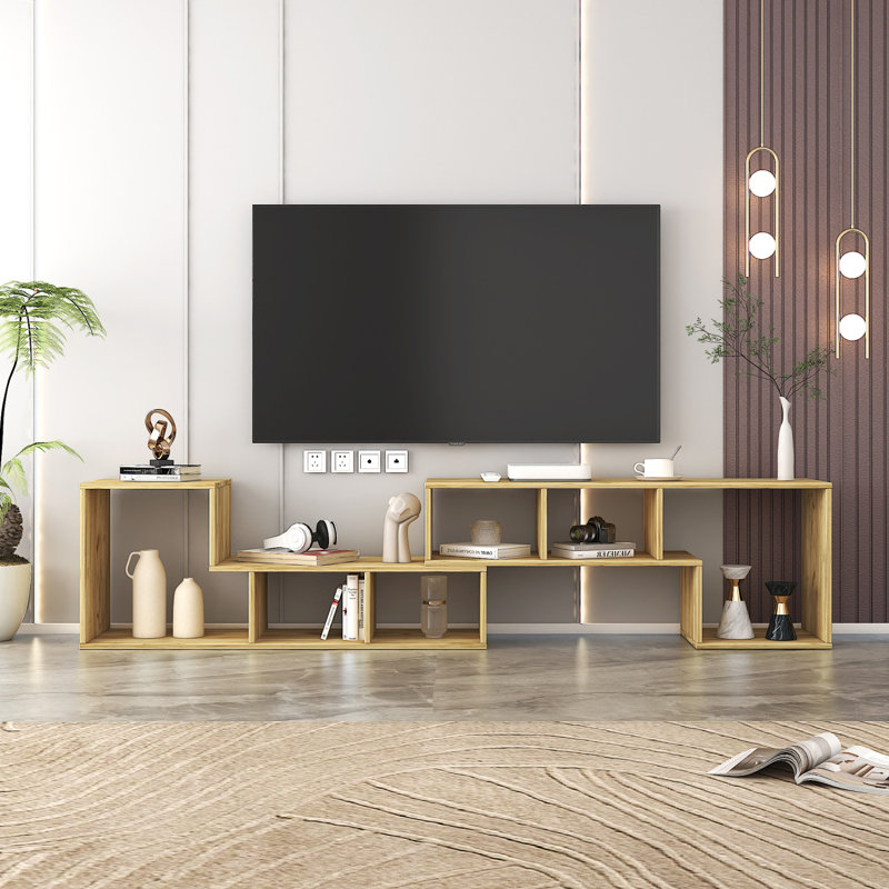 Meuble télé polyvalent en forme de L, tablette de présentation et bibliothèque pour meubles de maison