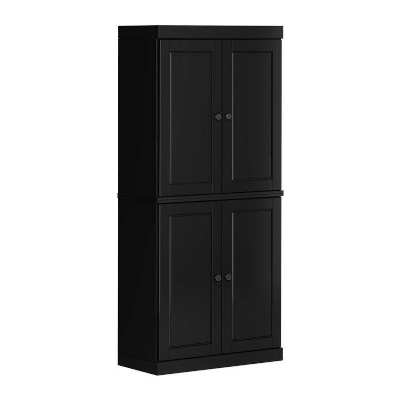 Armoire de cuisine haute 100% en bois massif avec portes Bryani, tablettes réglables, armoire de rangement modulaire, l 32 po x H 71,5 po