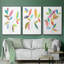 Color Pop Leaves II - Ensemble de 3 cadres flottants sur toile-97754160-97754162