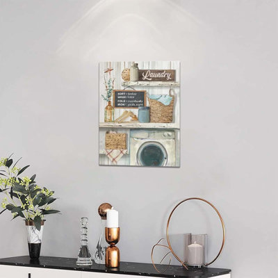 Farmhouse Wall Art Laundry Schedule Funny Rules Decor Country Laundry Room Sign Pictures Painting Print Framed Artwork For Bathroom Decor 12X16