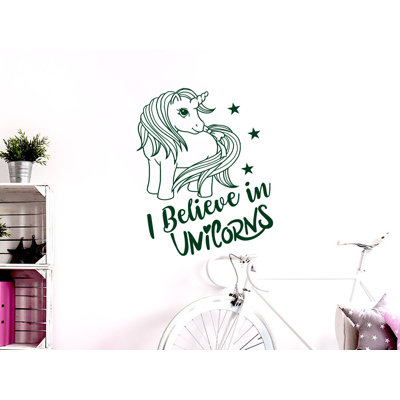 Adhésif décoratif «I Believe in Unicorns» pour chambre d'enfants