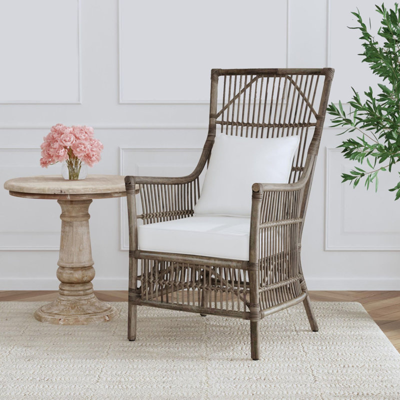 Fauteuil en rotin Barkley, Gris