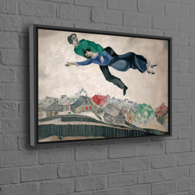 Over The Town Canvas Poster Featuring Renowned Art by Marc Chagall Ideal for Wall Decor and Adding Prestige to Any Living Space or Office