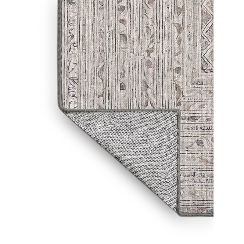 Machine Washable Gray Area Rug, Rectangle 8' x 12'