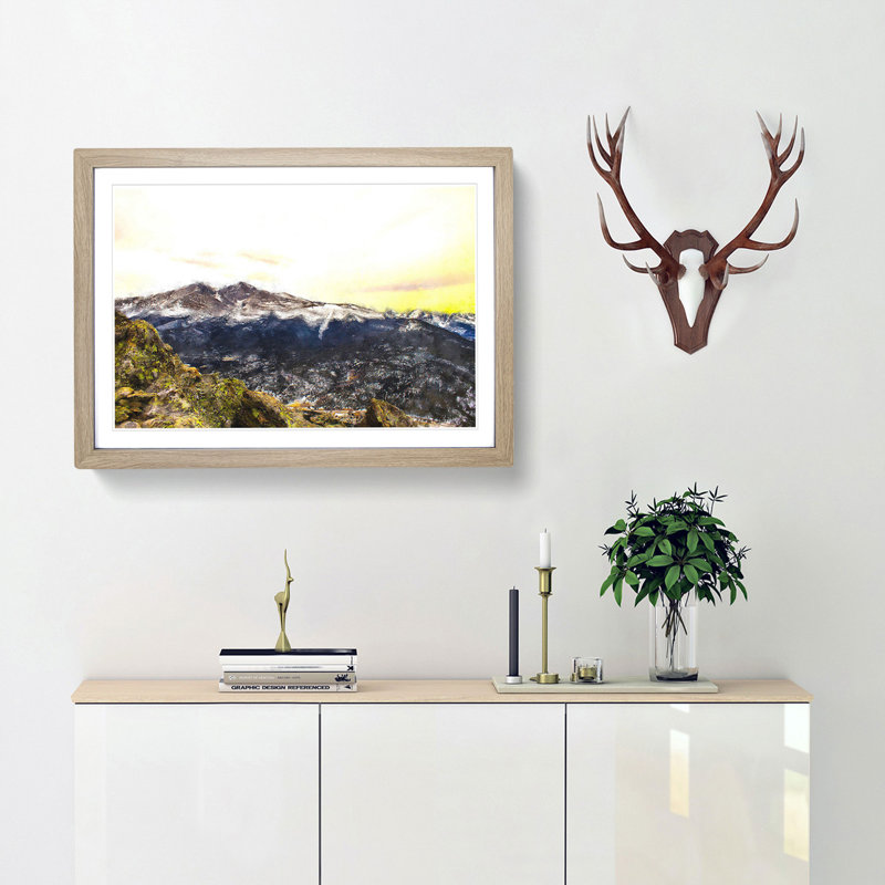 Rocky Mountains in Colorado - Framed Print, 45cm H x 63cm W x 2cm D, Oak Framed