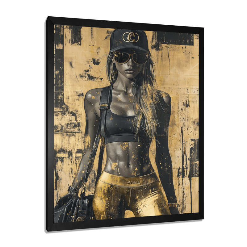 Décoration murale Gym Performance Peak Performance II - Fashion Gym Girl, H 20 po x l 12 po, Cadre simple noir