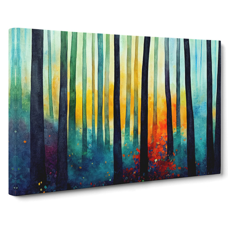 Forest In Technicolour Vol.4 - Wrapped Canvas, 40cm H x 60cm W x 3cm D